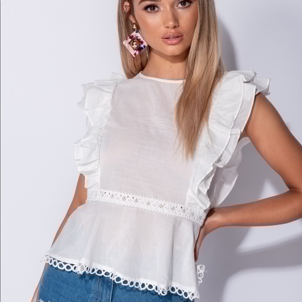 Frill Lace Peplum Top